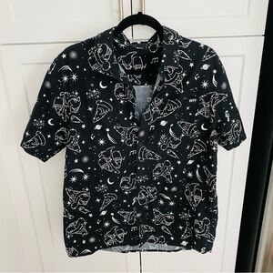 Disney men’s Mickey Mouse collared shirt large Neff